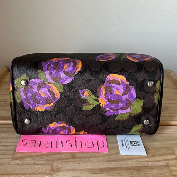 ✅Coach Rowan Satchel In Signature Rose Print - Picture 6 of 12